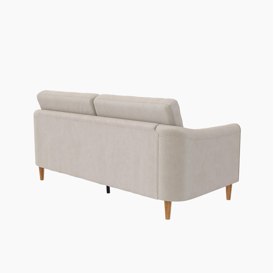 Mr. Kate Moon 73.5" Upholstered Sofa with Curved Back - Ivory Velvet