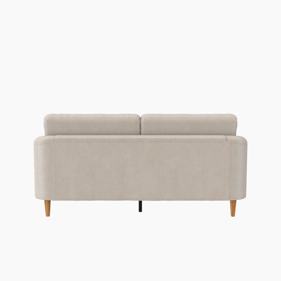 Mr. Kate Moon 73.5" Upholstered Sofa with Curved Back - Ivory Velvet