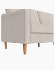 Mr. Kate Moon 73.5" Upholstered Sofa with Curved Back - Ivory Velvet