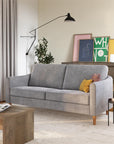 Mr. Kate Moon 73.5" Upholstered Sofa with Curved Back - Gray Velvet