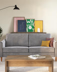 Mr. Kate Moon 73.5" Upholstered Sofa with Curved Back - Gray Velvet