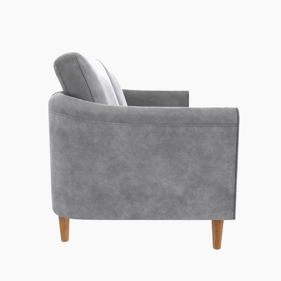 Mr. Kate Moon 73.5" Upholstered Sofa with Curved Back - Gray Velvet