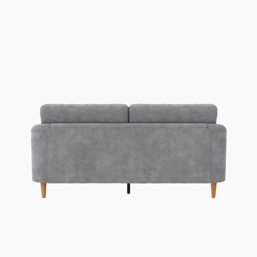 Mr. Kate Moon 73.5" Upholstered Sofa with Curved Back - Gray Velvet