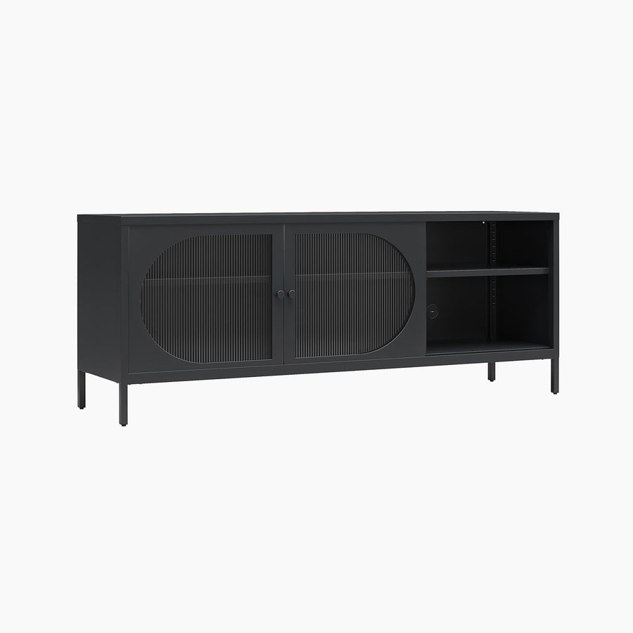 Luna Metal TV Stand with Fluted Glass for 65" TVs