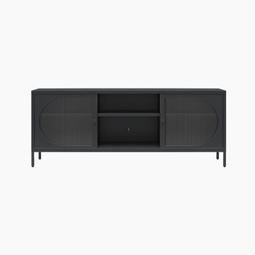 Luna Metal TV Stand with Fluted Glass for 65" TVs