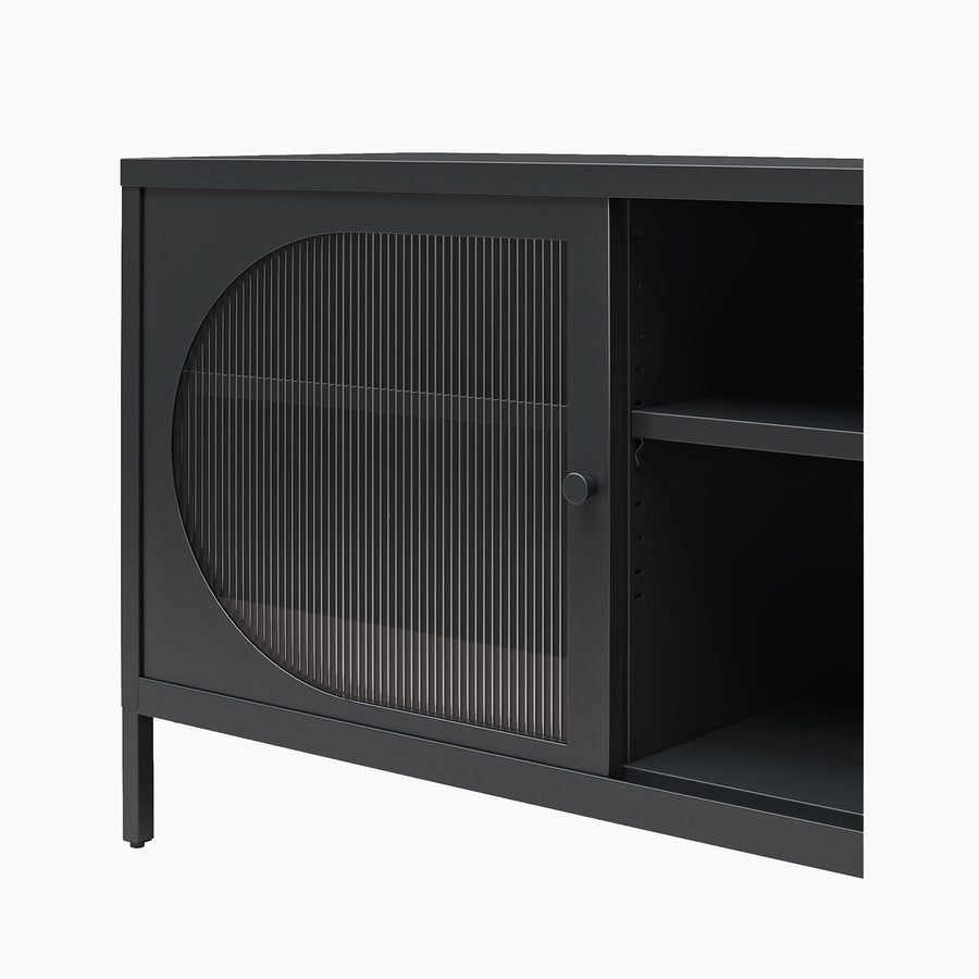 Luna Metal TV Stand with Fluted Glass for 65" TVs