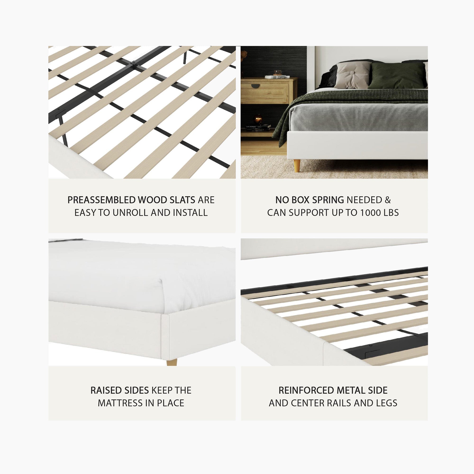 Tess Upholstered Wingback Bed