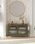 Low Luna Accent Cabinet with Fluted Glass