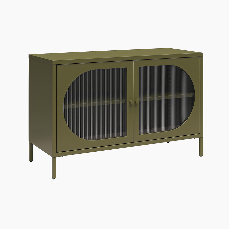 Low Luna Accent Cabinet with Fluted Glass