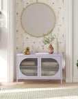 Low Luna Accent Cabinet with Fluted Glass