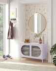 Low Luna Accent Cabinet with Fluted Glass