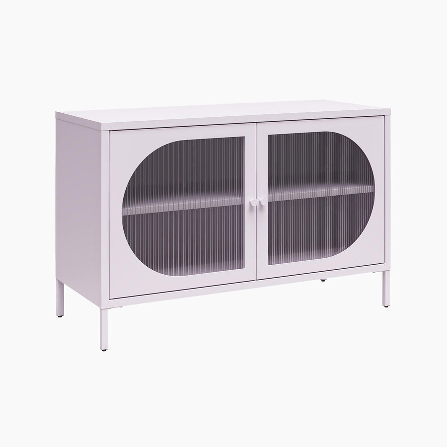 Low Luna Accent Cabinet with Fluted Glass