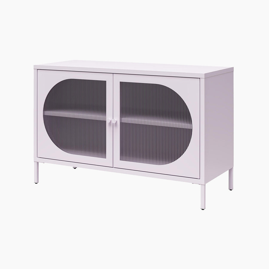 Low Luna Accent Cabinet with Fluted Glass