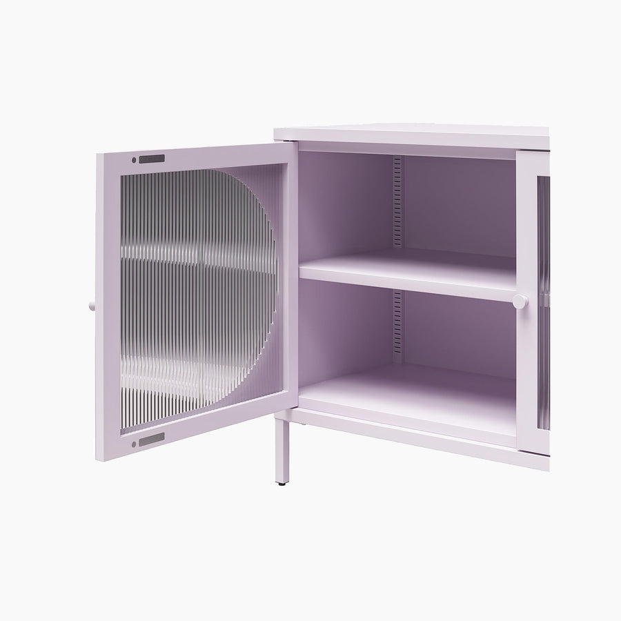 Low Luna Accent Cabinet with Fluted Glass