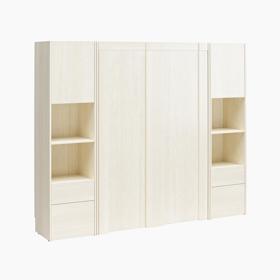 Mr. Kate Greenwich Wall Bed Bundle with 2 Wardrobe Side Storage Cabinets