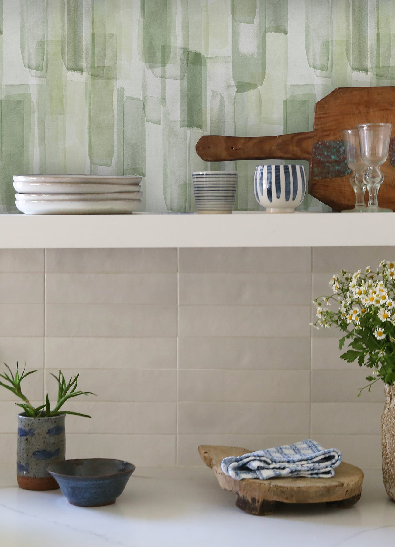 Mr. Kate Watercolor Glass Peel &amp; Stick Wallpaper