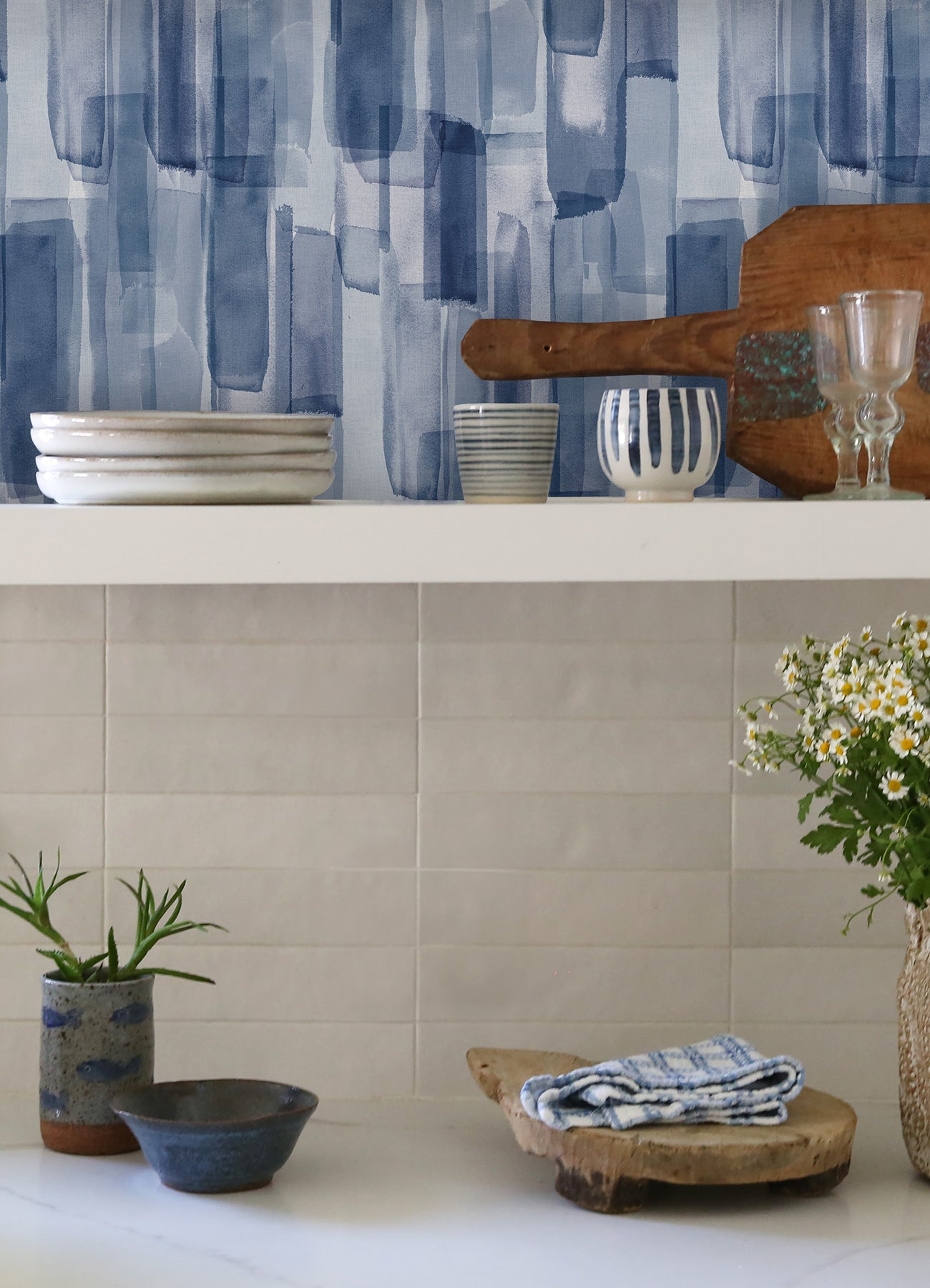 Mr. Kate Watercolor Glass Peel &amp; Stick Wallpaper
