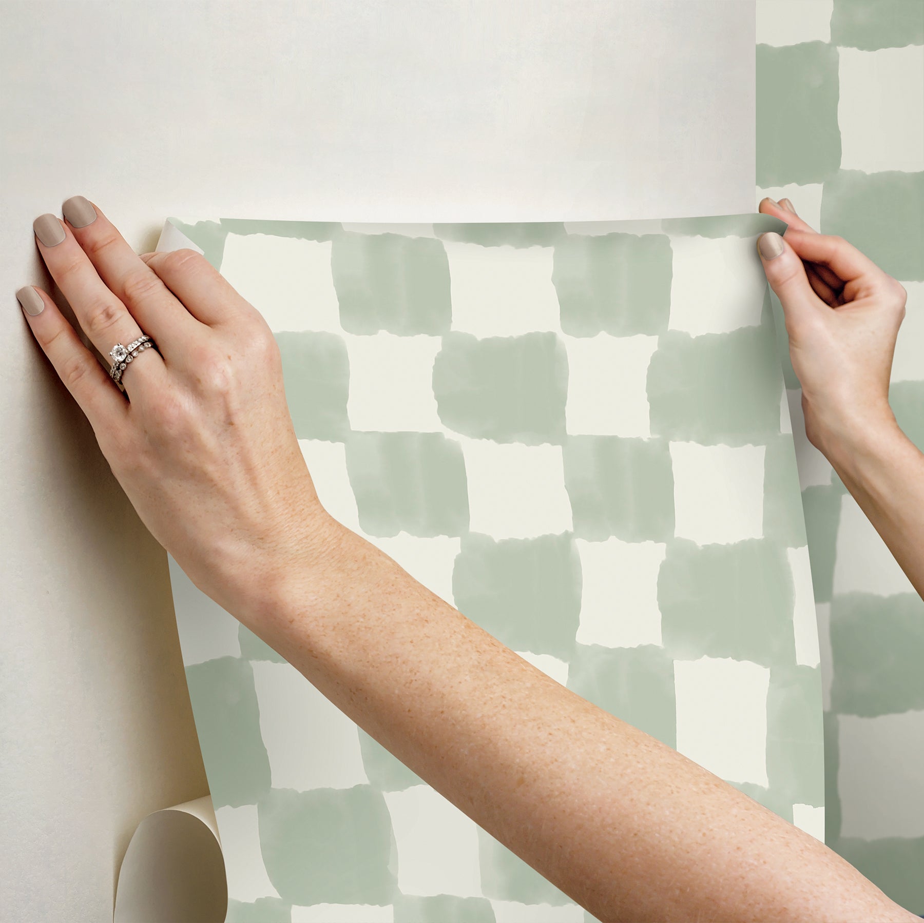 Mr. Kate Tess Watercolor Checker Peel and Stick Wallpaper