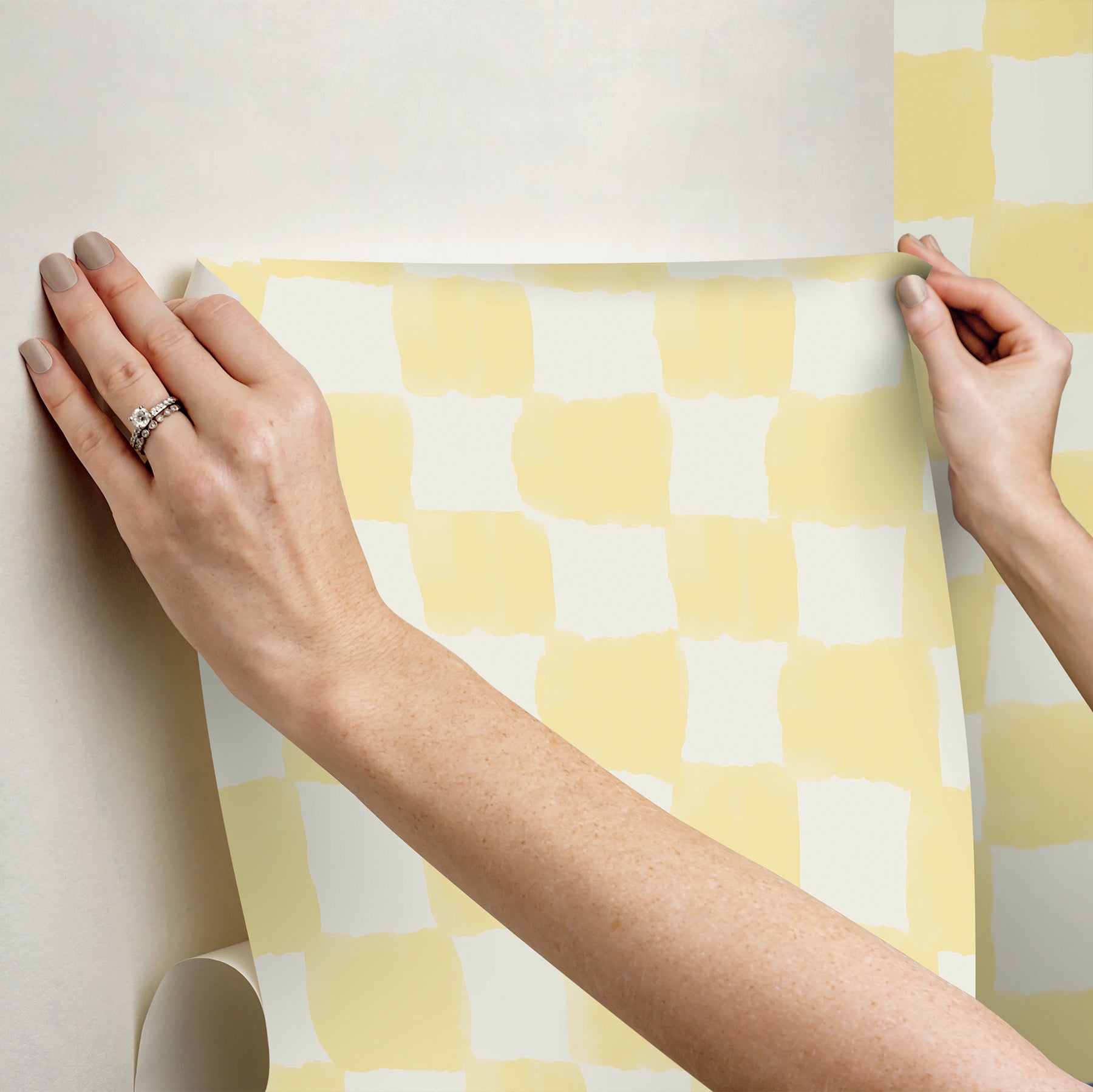 Mr. Kate Tess Watercolor Checker Peel and Stick Wallpaper