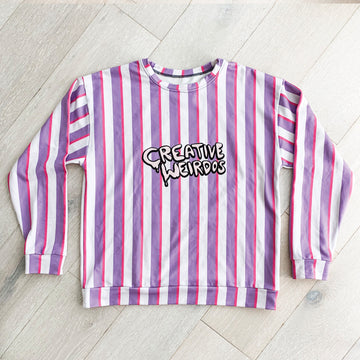Unisex Striped Creative Weirdos Sweatshirt