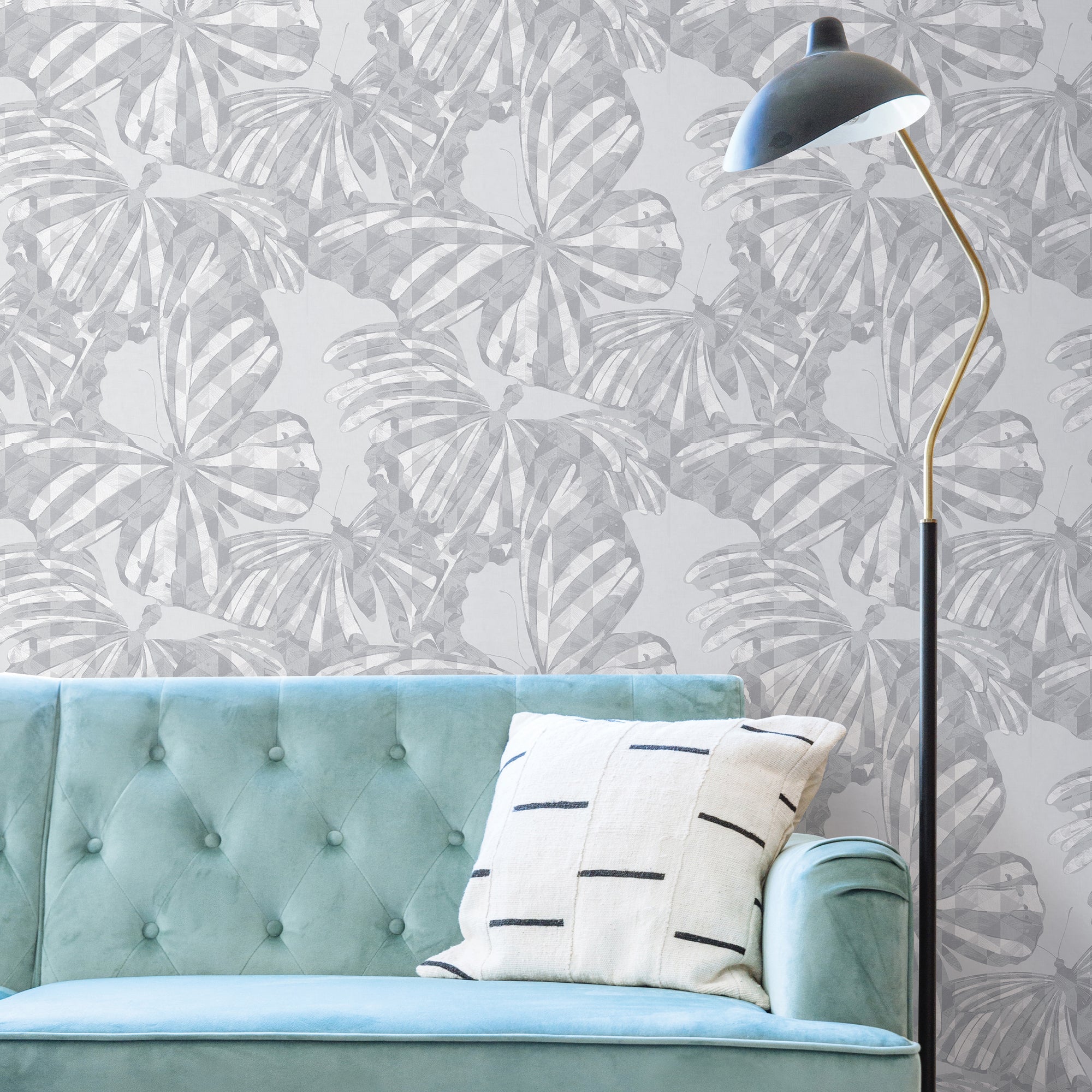 Mr. Kate Butterfly Peel &amp; Stick Wallpaper in Grey