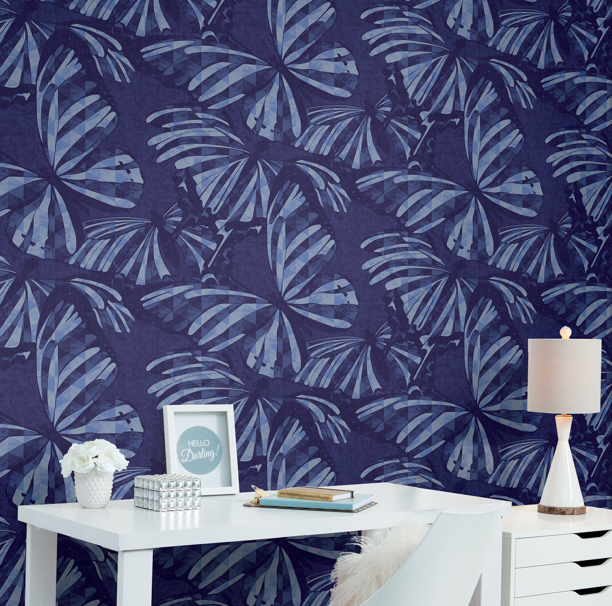 Mr. Kate Butterfly Peel &amp; Stick Wallpaper in Blue