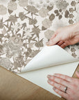Mr. Kate Dried Flower Kaleidoscope Peel & Stick Wallpaper in Taupe