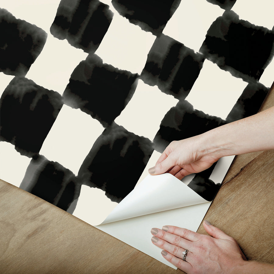Mr. Kate Tess Watercolor Checker Peel & Stick Wallpaper Alternative Room Image 15