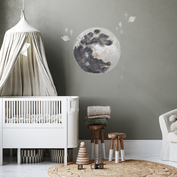 Mr. Kate Moon Peel And Stick Wall Decal With Metallic Silver Ink