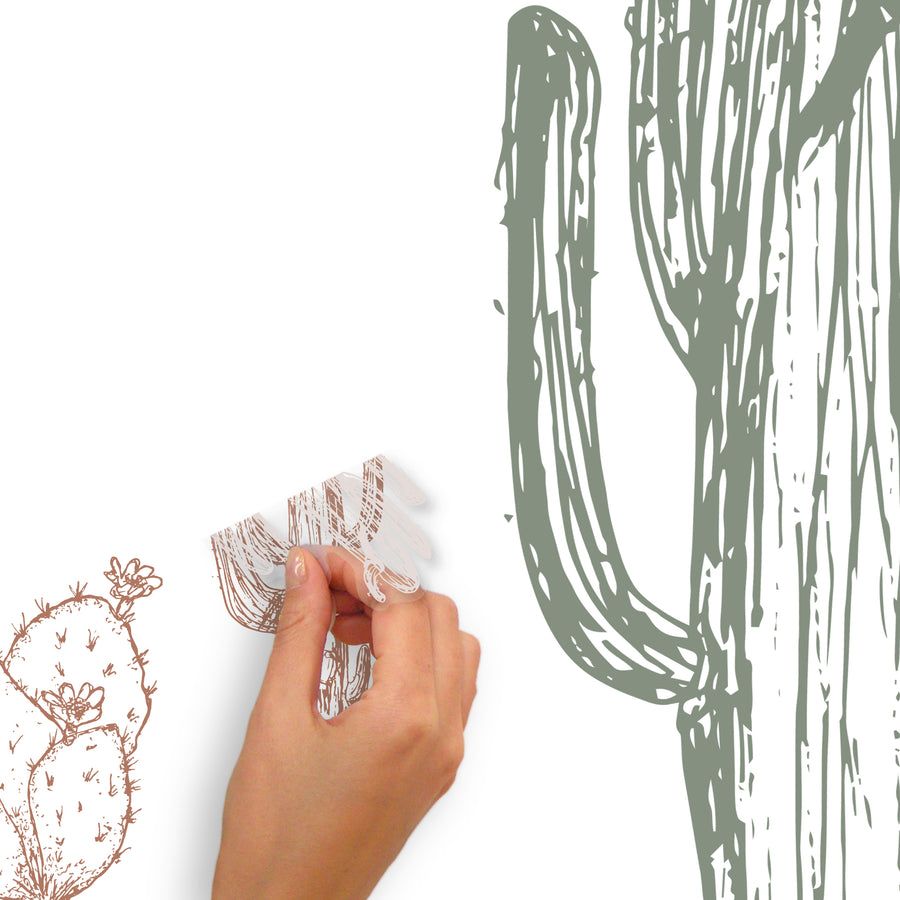 Mr. Kate Hand-Drawn Cactus Peel And Stick Wall Decals